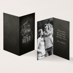 Leaping Hjort Helgdag Chalkboard Teckning Kort