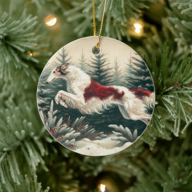 Leaping jul Borzoi Ornament (Träd)
