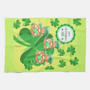 Leaping Leprachauns! St Pattys Day Kökshandduk