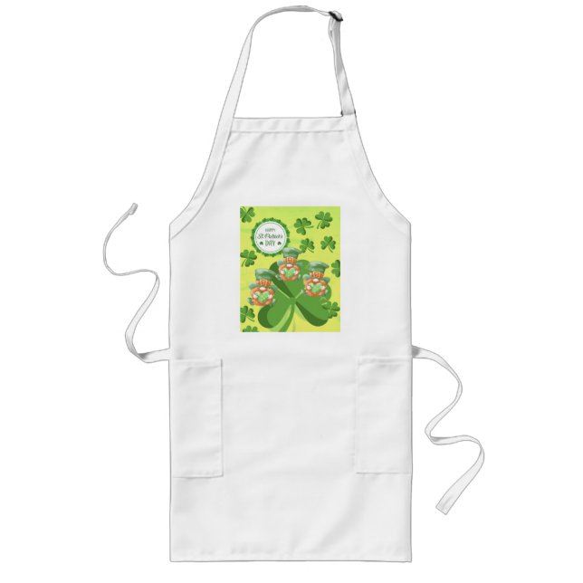 Leaping Leprachauns! St Pattys Day Långt Förkläde (Framsidan)