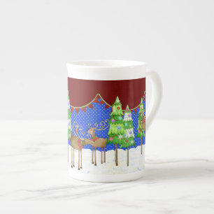 Leaping Reindeer Julgran Pennant Banner Mugg Benporslin Mugg
