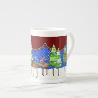 Leaping Reindeer Julgran Pennant Banner Mugg Benporslin Mugg