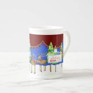 Leaping Reindeer Julgran Pennant Banner Mugg Benporslin Mugg