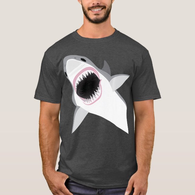 Leaping Underbar White Shark Premium T Shirt (Framsida)