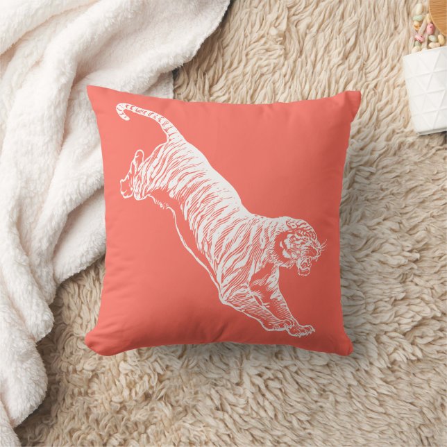 Leaptigern Orange Dekorativ kudde (Filt)