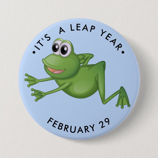 Lear Year Tecknad Frog Knapp (Framsida)