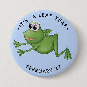 Lear Year Tecknad Frog Knapp