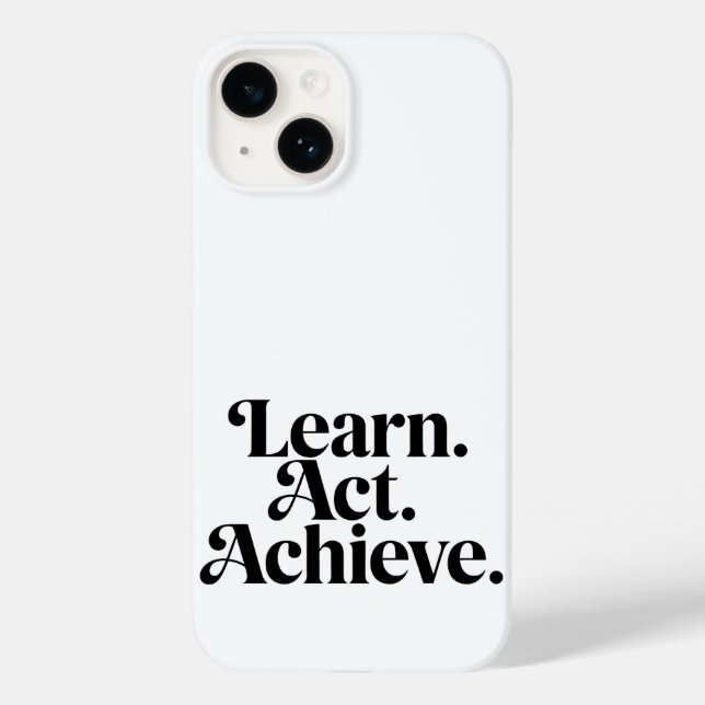 "Learn. Act. Achieve." - Art Typographique Minimal (Baksida)
