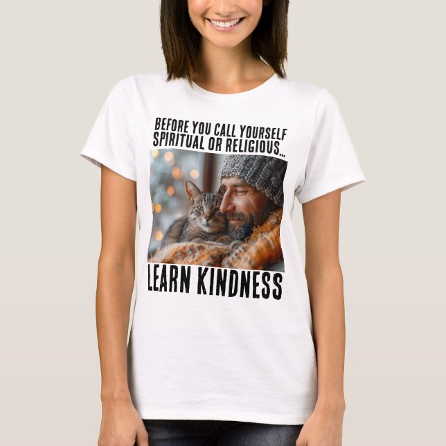 LEARN KINDNESS CAT T-Shirt T-SHIRTS (Framsida)