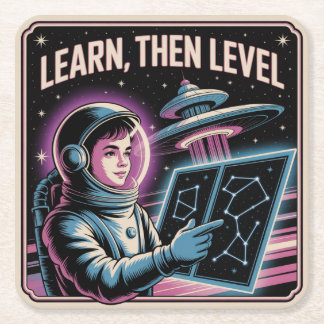 Learn, Then Level Underlägg Papper Kvadrat