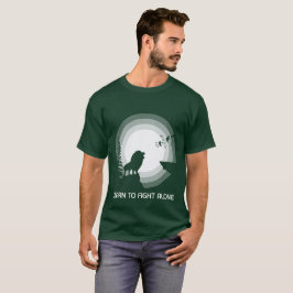 Learn to Fight Alone – Lion Under Moonlight T Shirt