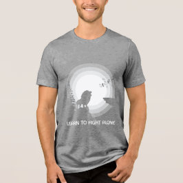 Learn to Fight Alone – Lion Under Moonlight T Shirt