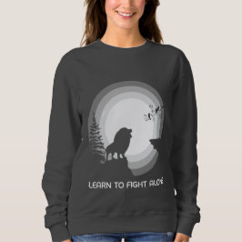 Learn to Fight Alone – Lion Under Moonlight T Shirt
