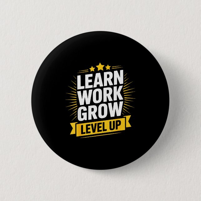 Learn Work Grow Level Up Motivational Growth Insra Knapp (Framsida)