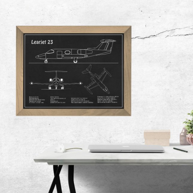 Learning 23 - Flygplan Blueprint Teckning Plans PD Fototryck (Skapare uppladdad)