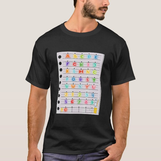 Learning Alphabet För barn Back to school T Shirt (Framsida)