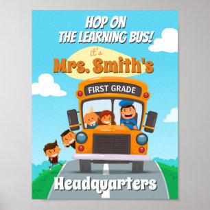 Learning Buss Välkommen till klassrumsskolans skyl Poster