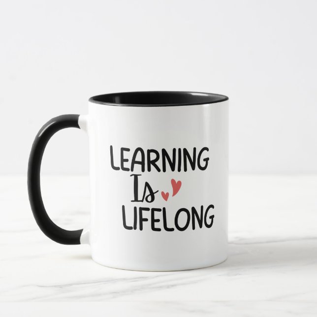 'Learning Is Lifelong' Teacher Thank You Gift  Mugg (Vänster)