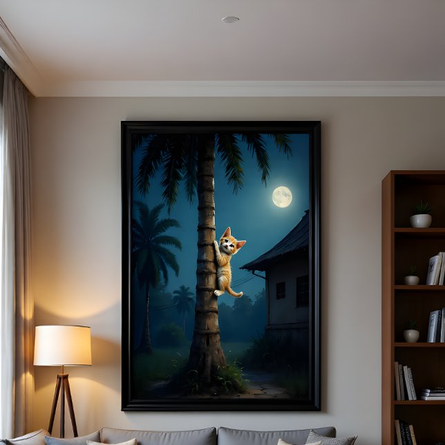 Learning to Climb – Cute Cat Moment Fototryck (Skapare uppladdad)