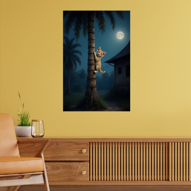 Learning to Climb – Cute Cat Moment Poster (Vardagsrum 2)