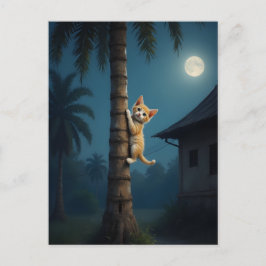 Learning to Climb – Cute Cat Moment Vykort