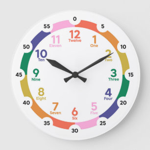 Learning Wall Clock - Roligt i Sol Stor Klocka