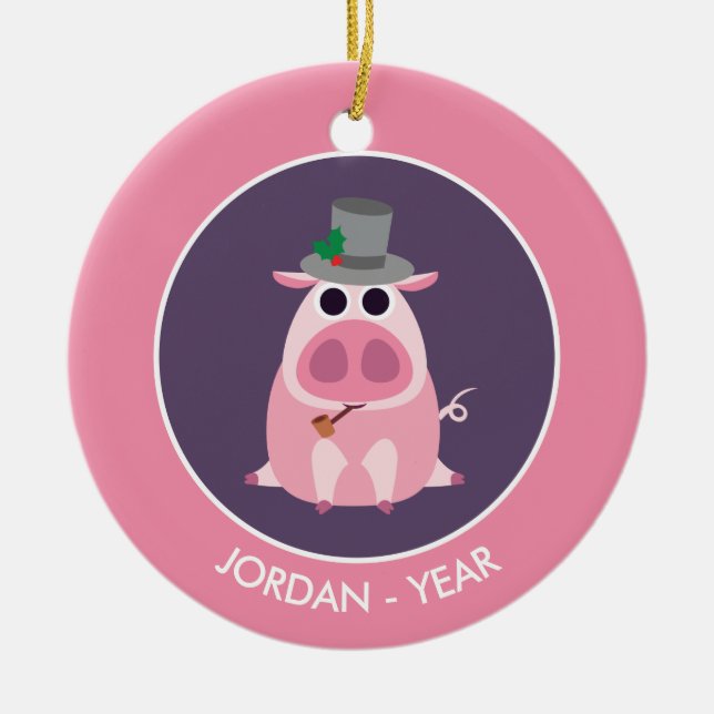 Leary jul grisen julgransprydnad keramik (Framsidan)