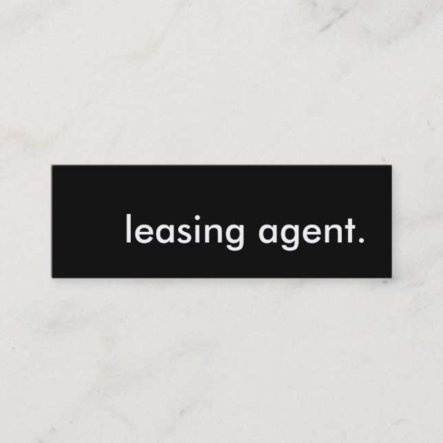 Leasing agent. mini visitkort (Framsida)