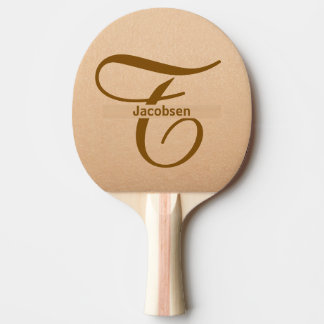Leather Background Tan Table Tennis Custom Name Pingisracket