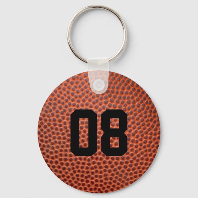 Leather Basketball Jersey Number Keychain Nyckelring (Framsida)
