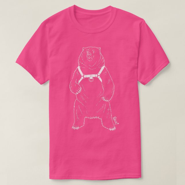 Leather Bear White lines T Shirt (Design framsida)