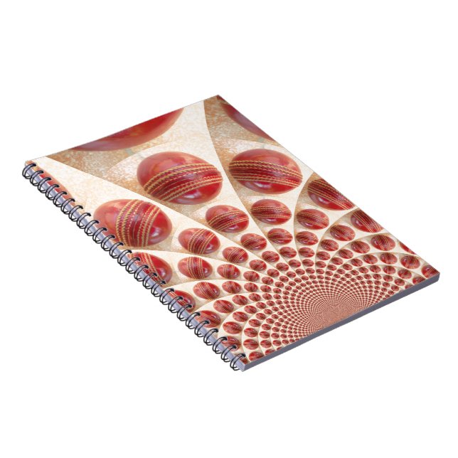 Leather Boll Rhythm Cricket Bollar: Rhythmic Array Anteckningsbok Med Spiral (Högra Sidan)