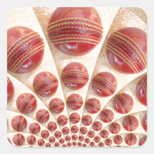 Leather Boll Rhythm Cricket Bollar: Rhythmic Array Fyrkantigt Klistermärke