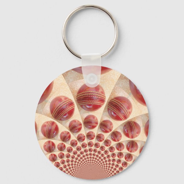 Leather Boll Rhythm Cricket Bollar: Rhythmic Array Nyckelring (Framsida)