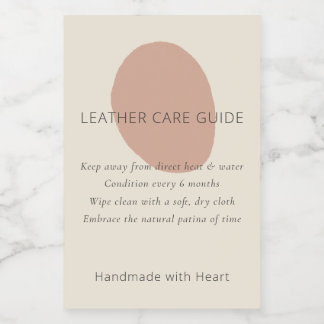 Leather Care Guide Terracotta Artisan Custom Label Vinetikett