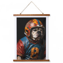 Leather Helmet American Bulldog Football Player