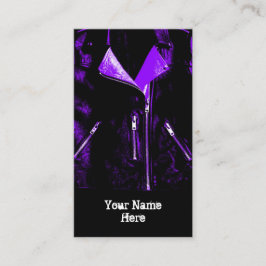 Leather Jacka Lila affärskort Black porträtt Visitkort