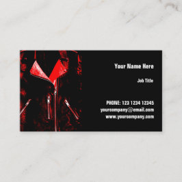 Leather Jacka Red affärskort vågrät Visitkort
