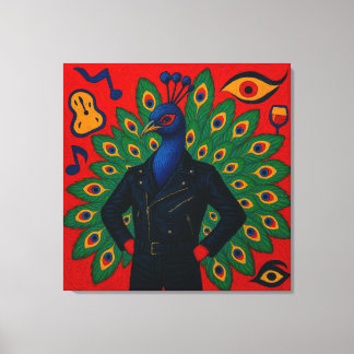 Leather-Jacket Peacockman Canvastryck