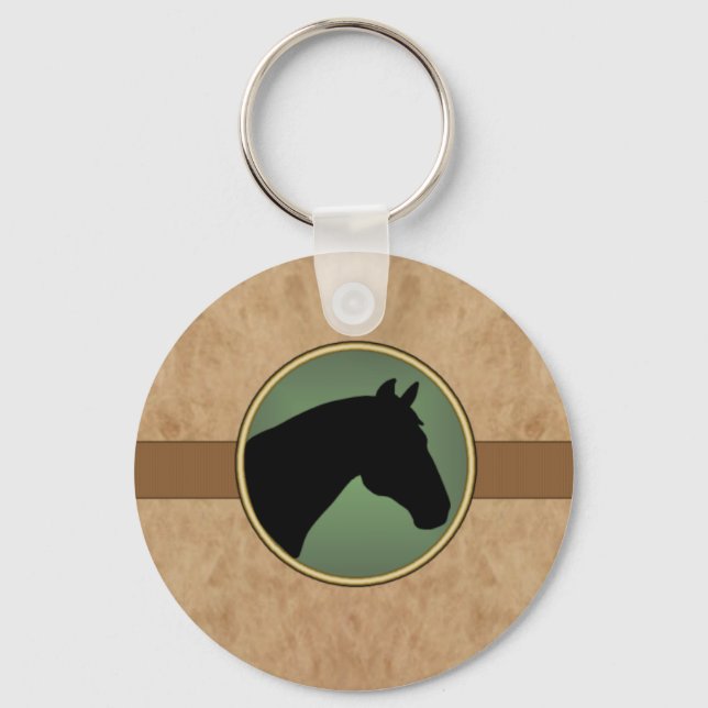 Leather look Horse Head KEYCHAIN Nyckelring (Framsida)