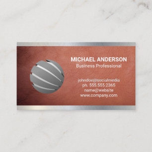 Leather Metall   Modern Logotyp Visitkort