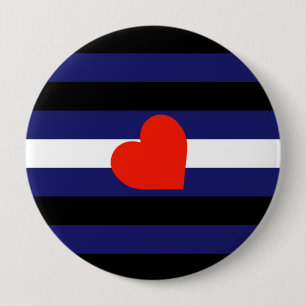 LEATHER PRIDE STRIPED HEART VÅGRÄT - 2014 PRID KNAPP