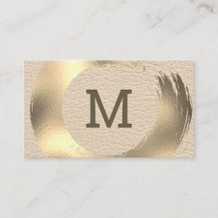 Leather Struktur Guld Brushed Visitkort