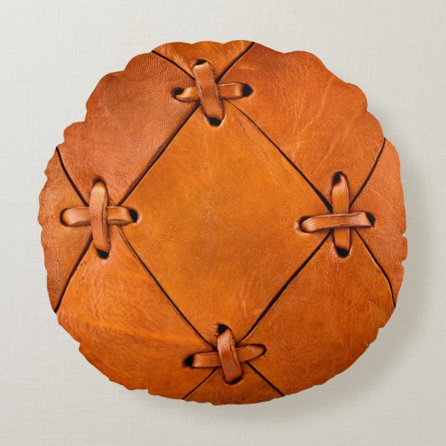 Leather struktur. rund kudde (Framsidan)