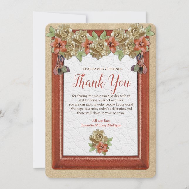 Leather & Suede Struktur Art Tack Inbjudningar (Framsida)