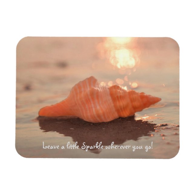 Leave a little Sparkle Horse conch Shell card Magnet (Horisontell)