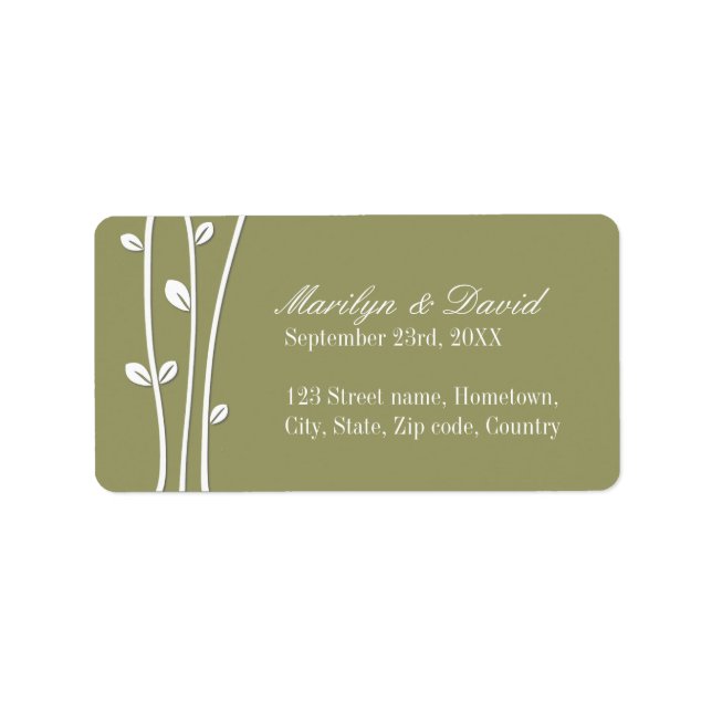 Leaved White Grenar Adressetikett (Framsidan)