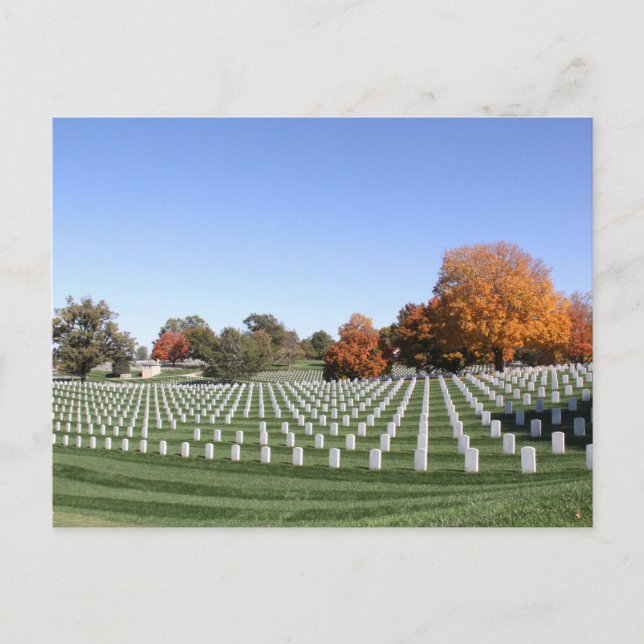 Leavenworth Kansas Cemetery in Fall Vykort (Framsida)