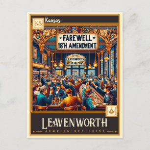Leavenworth, Kansas   VINTAGE Vykort