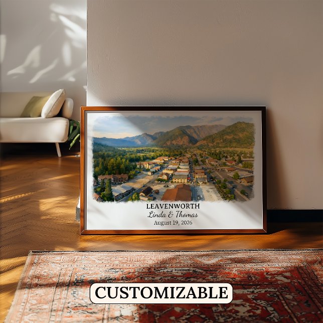 Leavenworth Washington Affisch, Akvarell, Anpassad Poster (Skapare uppladdad)
